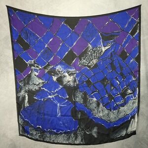 Yves Saint Laurent Scarf Womens One Size Purple Silk Masquerade Made In Italy